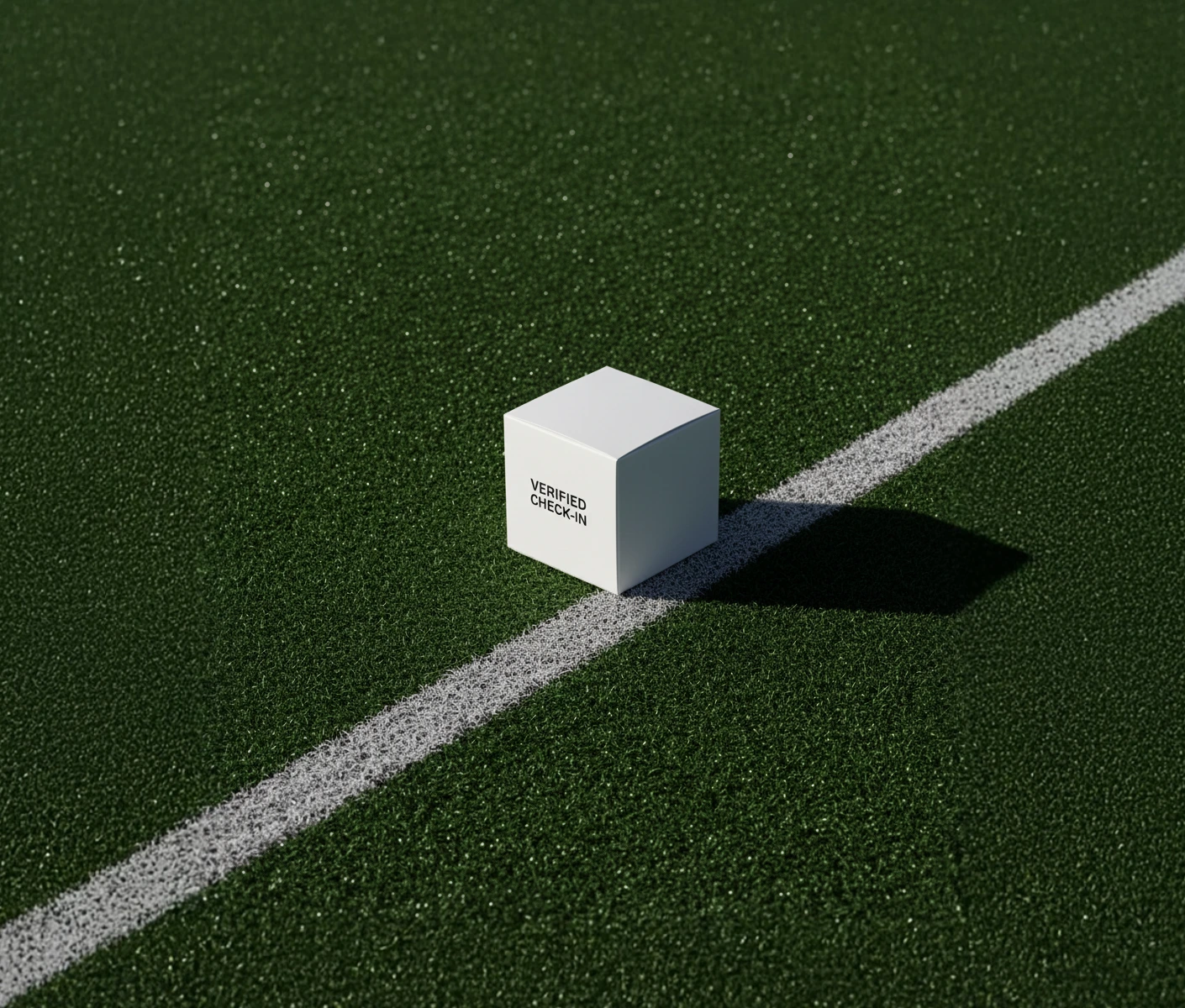 A shopping bag sitting on top of a green field.